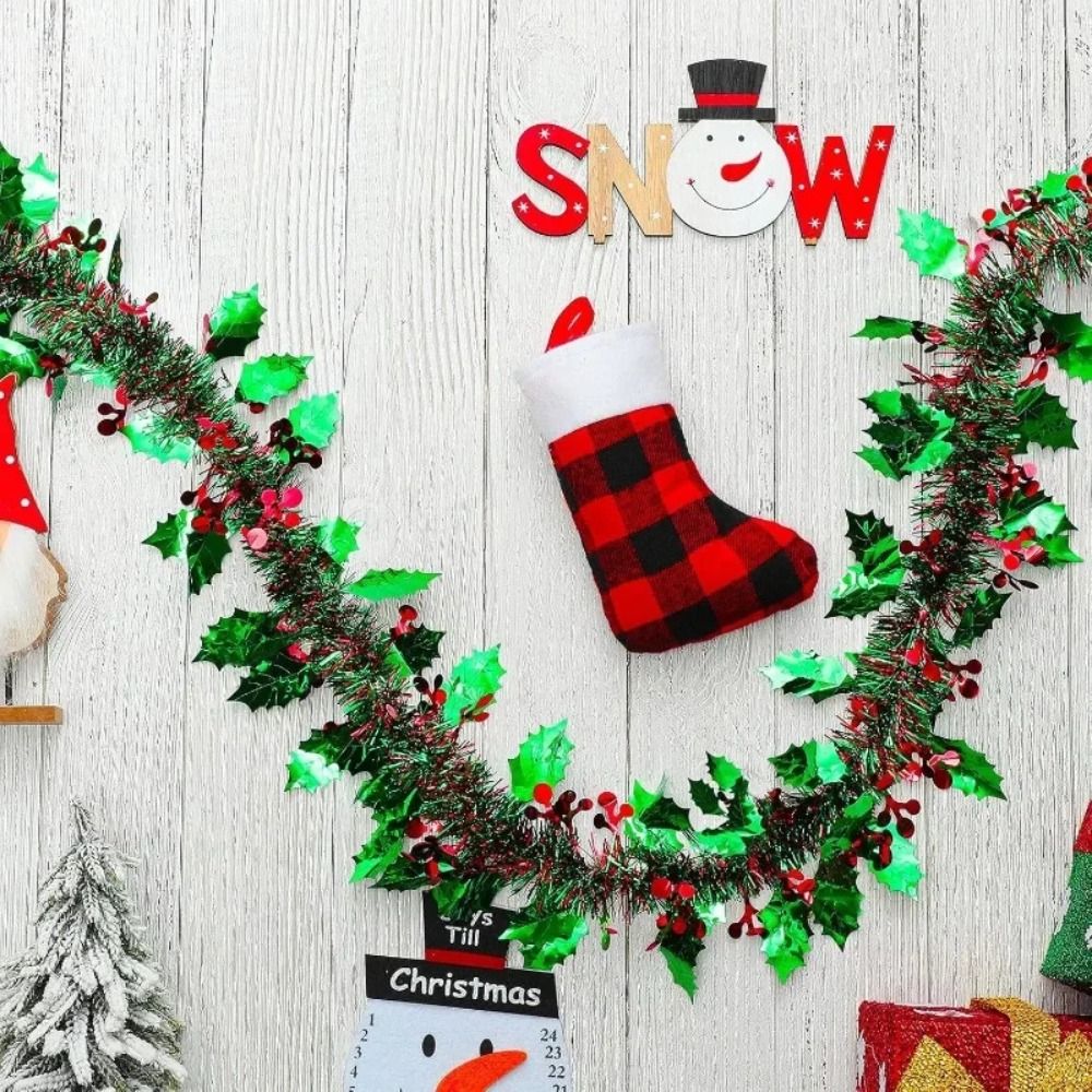 Tinsel Garland Decoration - 2 個再利用可能な 2 メートルクリスマスガーランド光沢のある見掛け倒し DIY クリスマスツリー装飾品調節可能なペンダント小道具クリスマス装飾クリスマスツリー