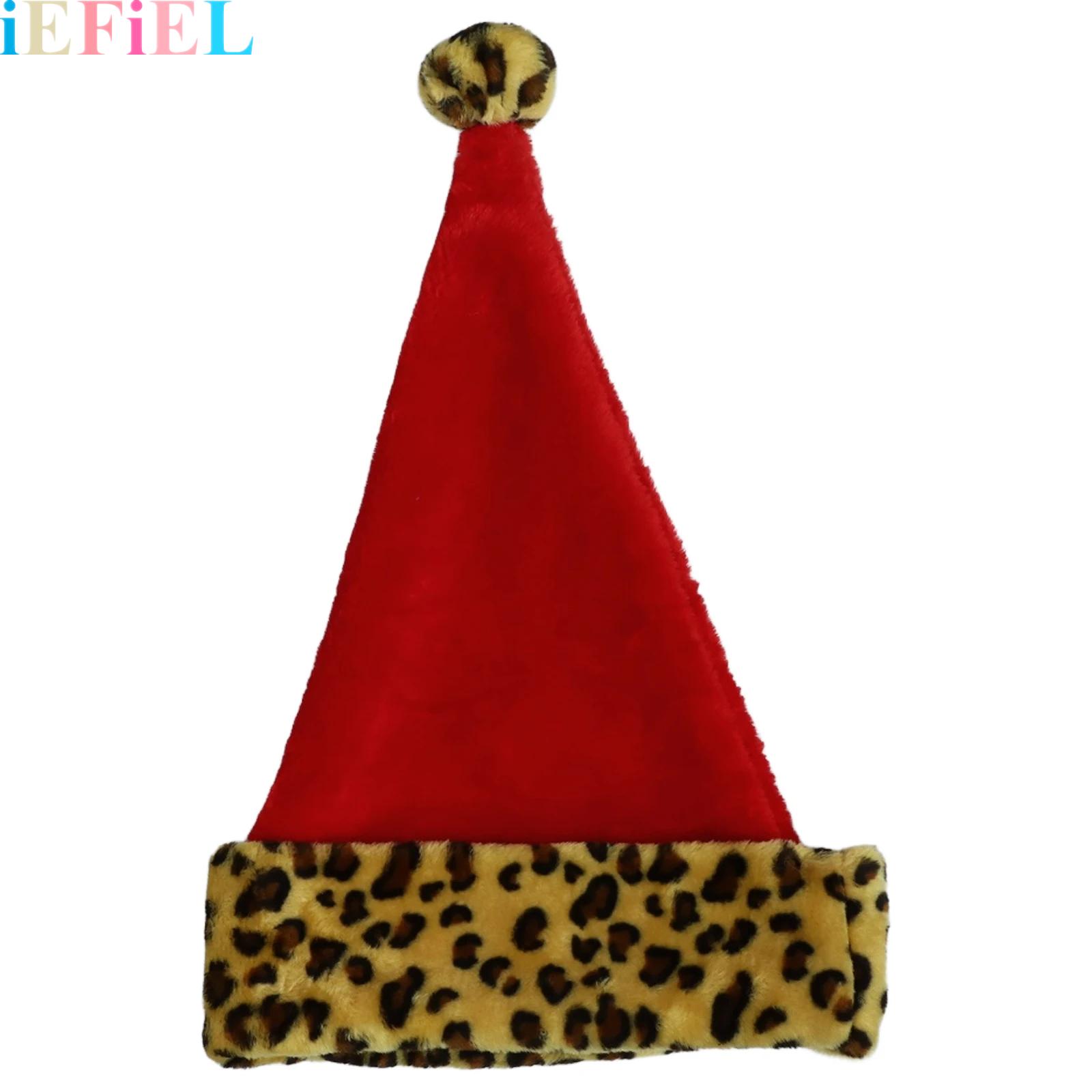 Santa Hat Plush - 大人用クリスマスサンタ帽子 ソフトプラッシュクリスマスポンポンハット 男性女性用 クリスマスホリデーパーティーギフト