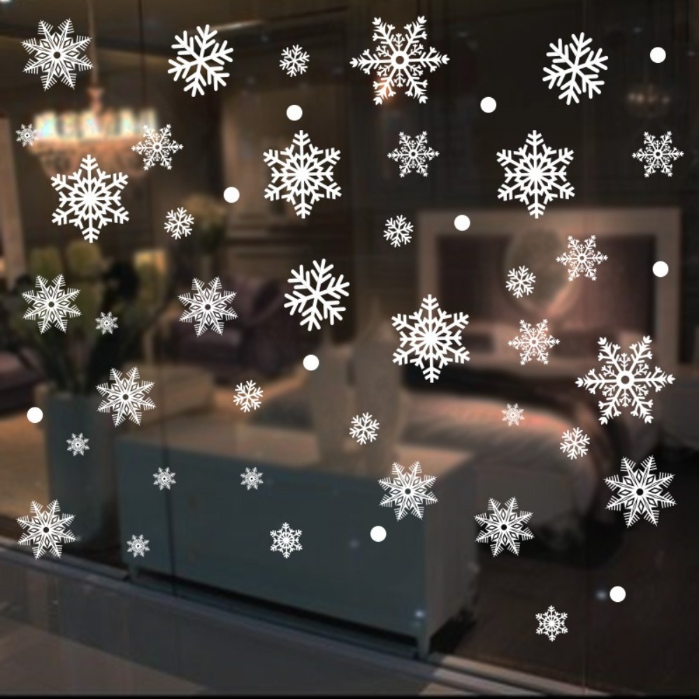 Snowflake Window Decal - PVCスノーフレークステッカー,静電ガラスのしがみつく,白い壁紙,窓のステッカー,新年,30個
