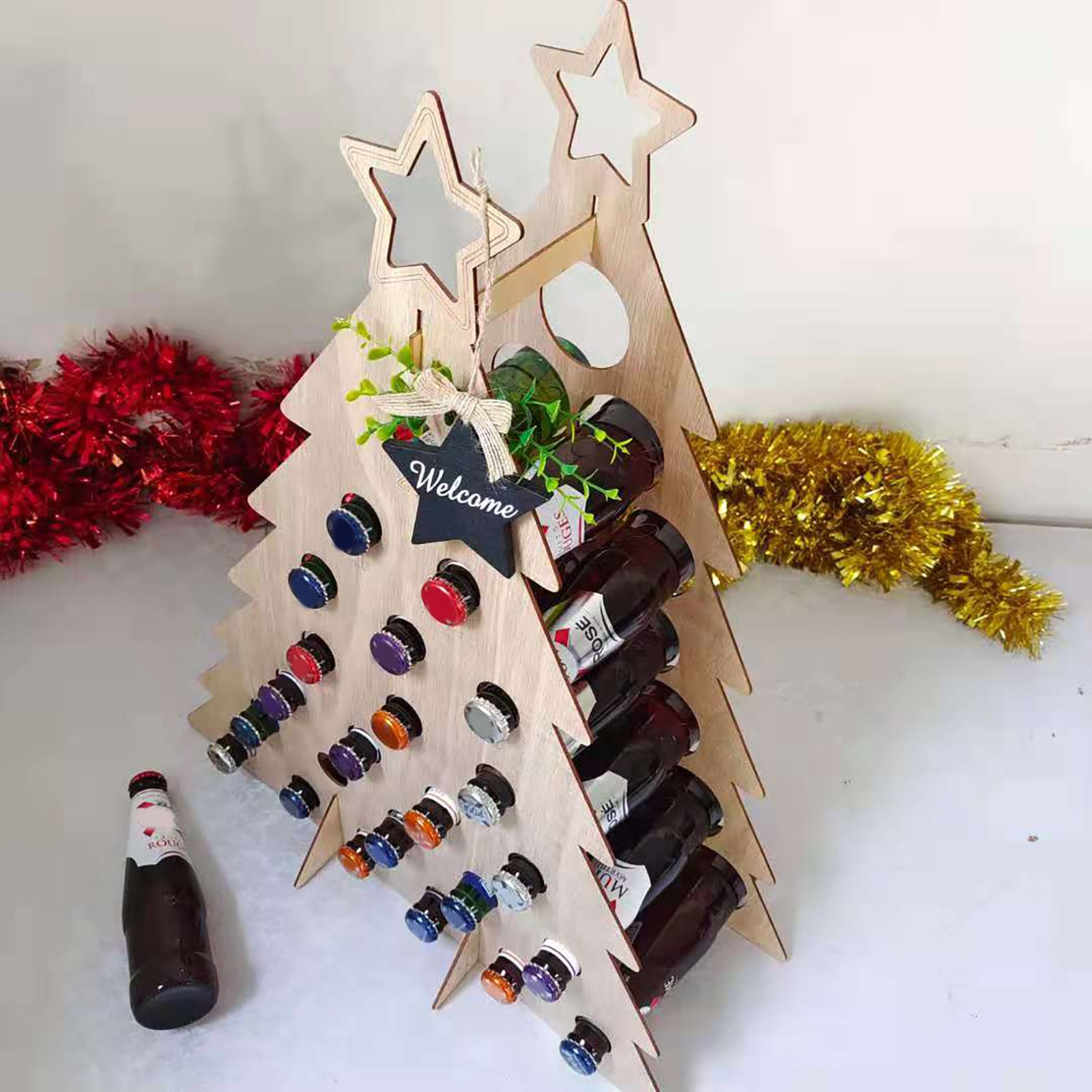 Advent Calendar Gift - 大人用アドベントカレンダー、クリスマスデコレーション、ホリデーワインラック、ワインとスピリッツのギフト、ホームカレンダー、新しいクリスマスツリー