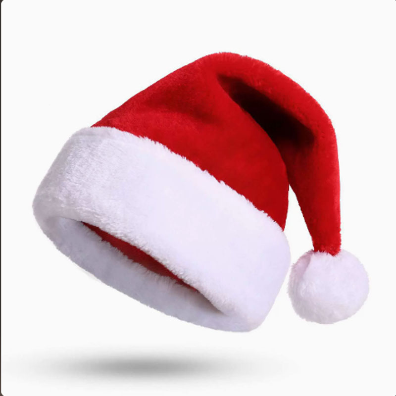 Santa Hat Plush - クリスマスサンタ帽子 クリスマス ロングプラッシュ ホリデーレッドハット 大人と子供用 ユニセックス
