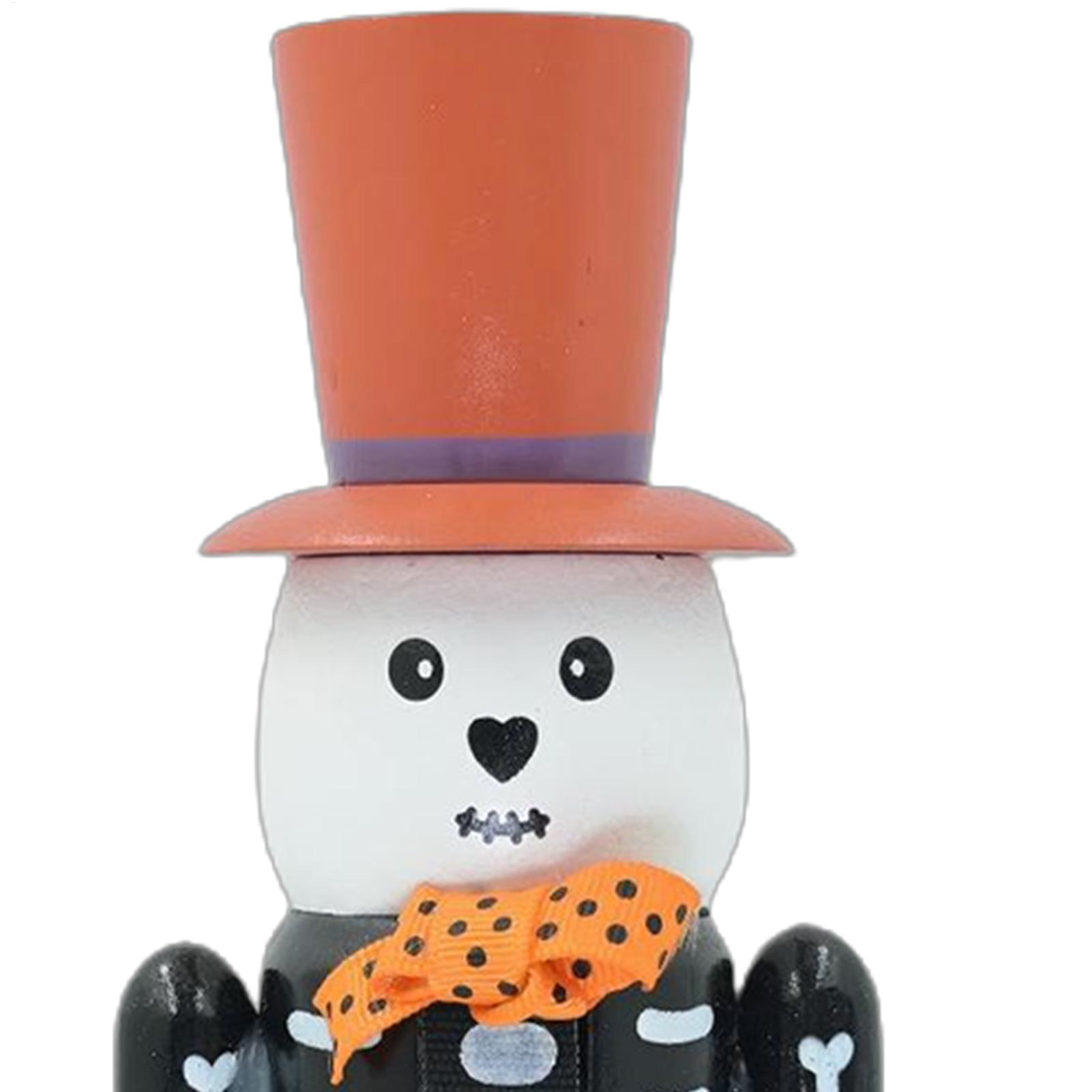 Nutcracker Figurine - ハロウィンナッツクラッカー木製不気味なスケルトンカボチャテーブルセンターピースデスクトップナッツクラッカー置物寝室書斎オフィス用