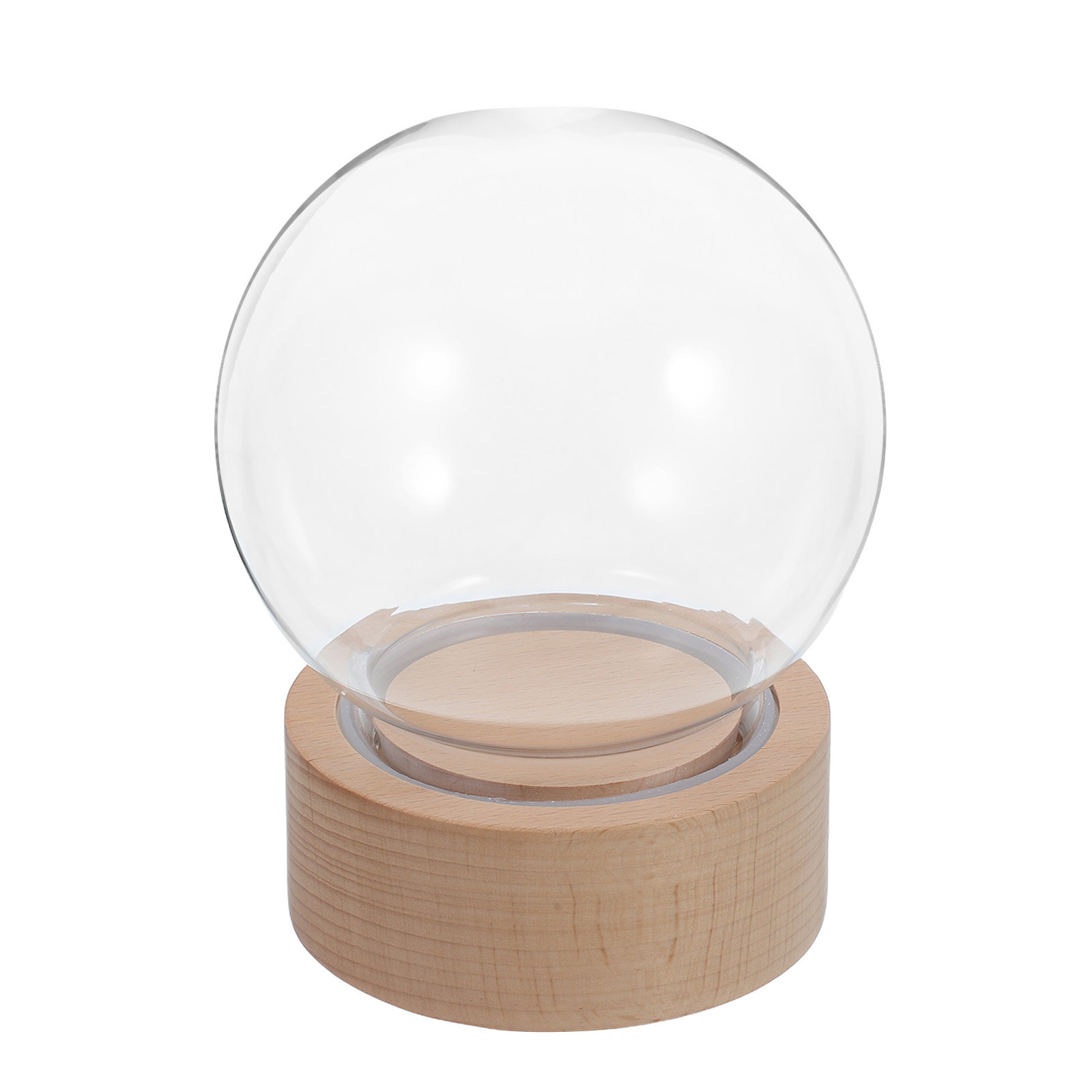 Snow Globe Musical - クリアスノーグローブオルゴール、エターナルフラワーガラスドーム、木製ベース、DIYスノーグローブキット、ホームデコレーション、ミニチュアランドスケープクラフト