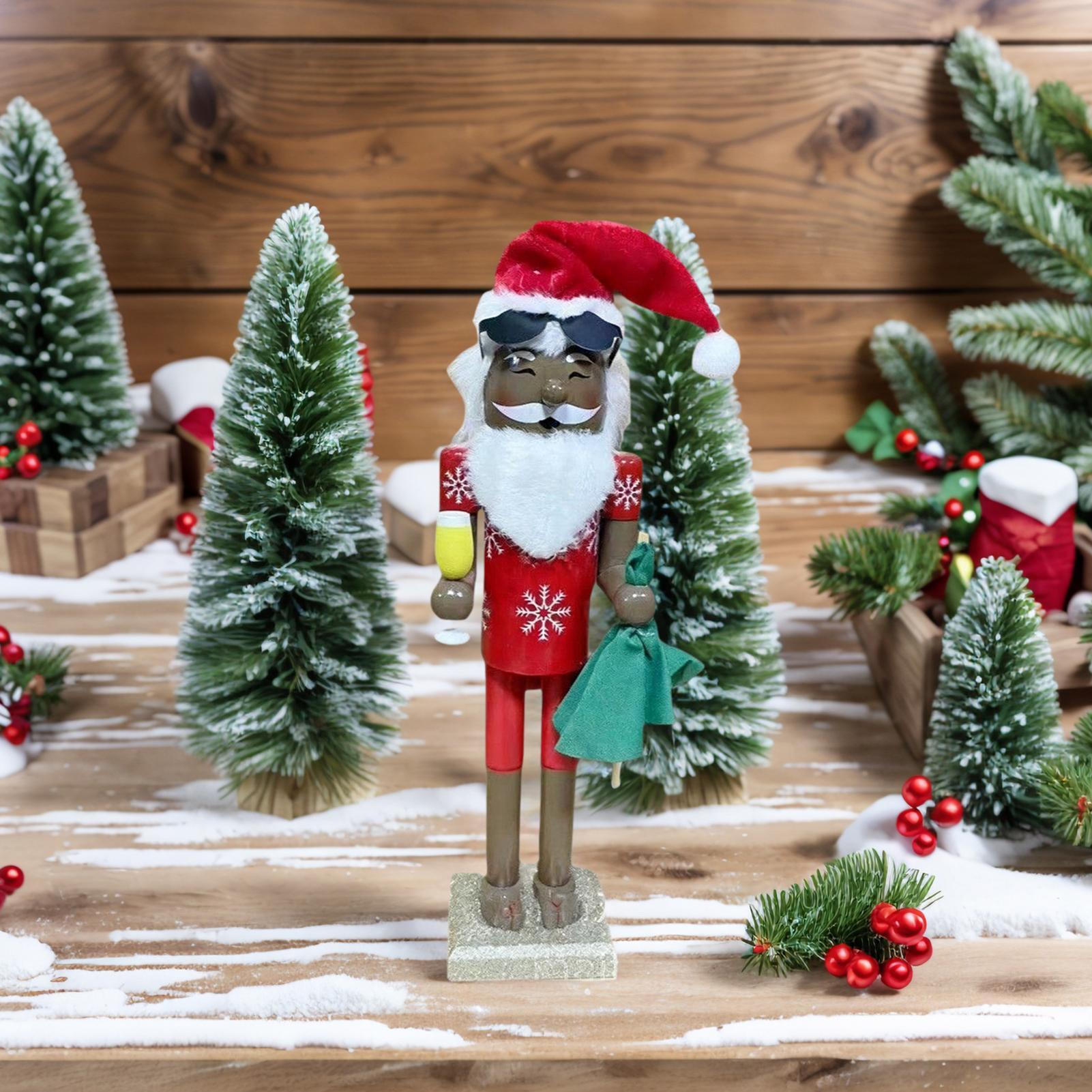 Nutcracker Figurine - くるみ割り人形のオーナメント クリスマス アフリカのサンタ コレクターズアイテム くるみ割り人形 木製コレクターズフィギュア