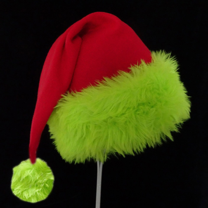Santa Hat Plush - 1個入り、サンタクロース帽子 クリスマス帽子 ユニセックス ふわふわサンタ帽子 快適な裏地付き プラッシュブリム、女性と男性に適しています