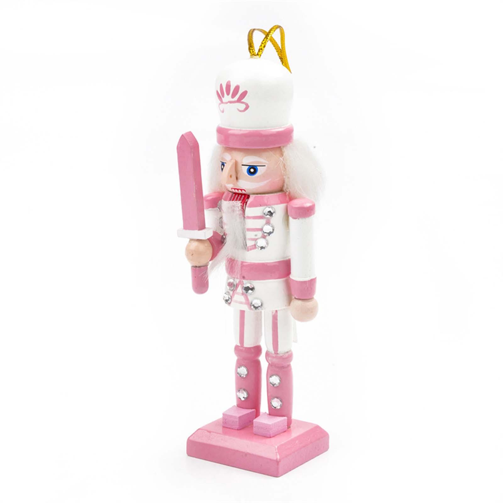 Nutcracker Figurine - 4x 木製くるみ割り人形兵士フィギュア像デスクトップクラフトペンダント人形