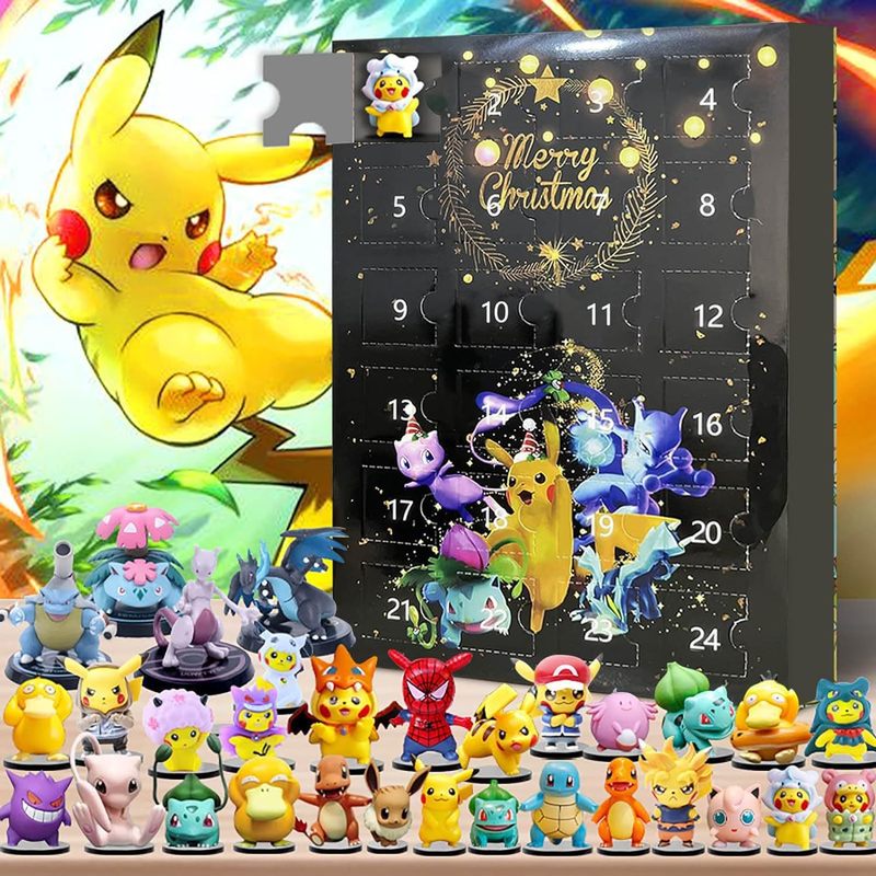 Advent Calendar Gift - ポケモン 24 日間クリスマスカウントダウンカレンダーフィギュアアドベントボックスクリスマスミステリーボックス人形アニメ周辺フィギュア子供のためのギフト