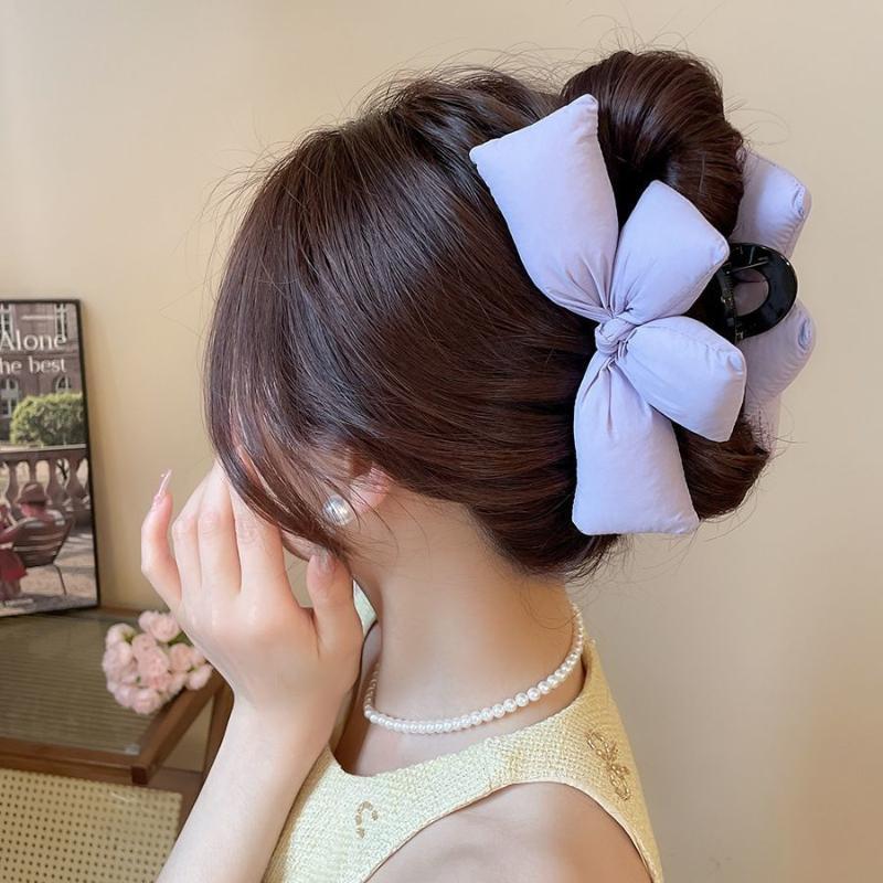 Ribbon Bow Gift - 女性用3Dボウプリンセスヘアピン キュートで甘いスタイル バックヘッドヘアクリップ 女の子用 クリスマスプレゼント 新年パーティーヘアアクセサリー