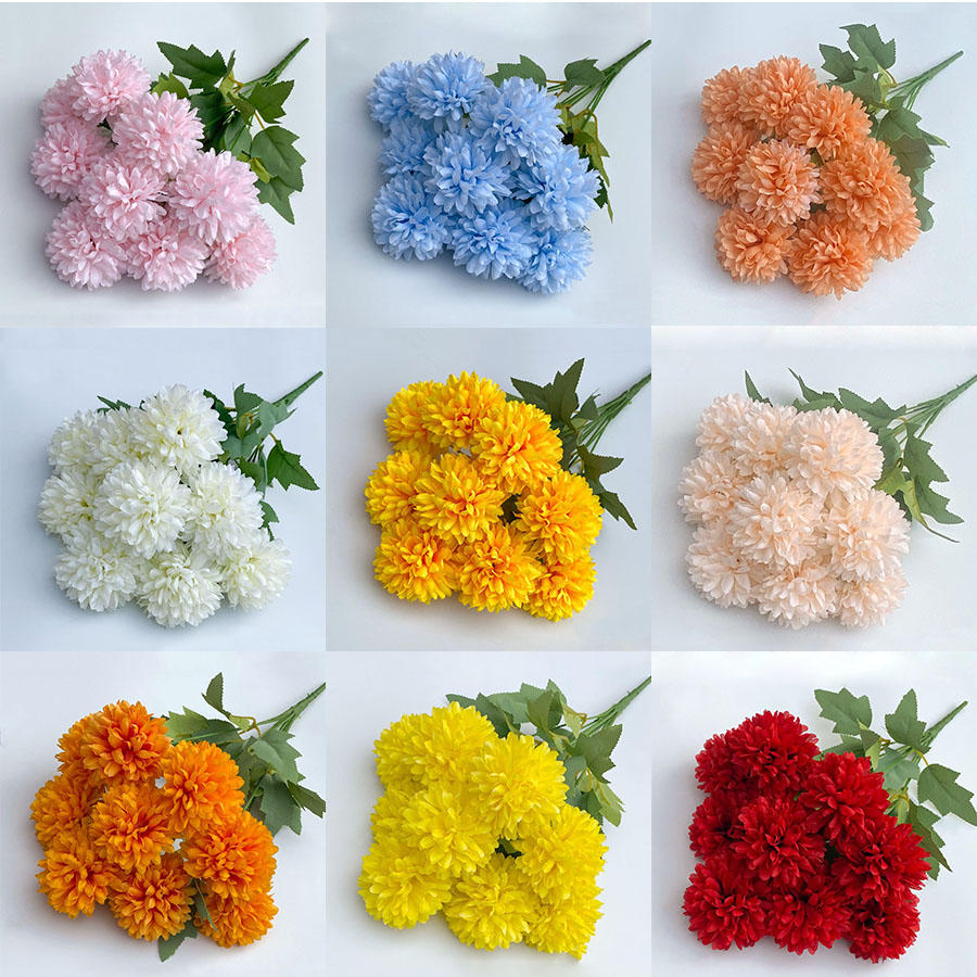 Christmas Wreath Fake - 造花花束菊結婚式ホームクリスマス花嫁のブーケクラフトスクラップブッキング花輪小道具テーブルパーティーの装飾