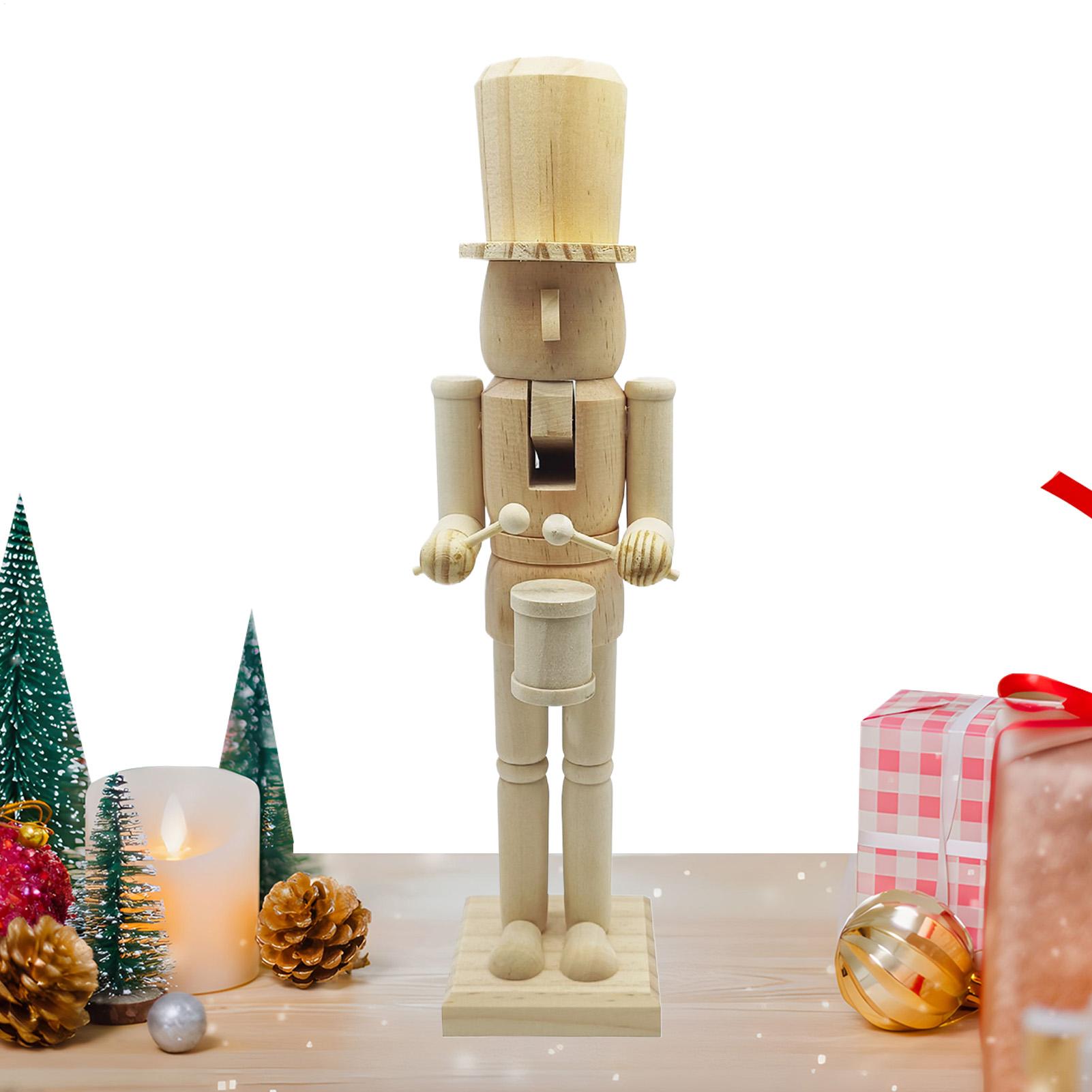 Nutcracker Figurine - くるみ割り人形の装飾 38 センチメートル木製お祝いの置物木製クリスマス装飾ホリデーパーティー用キッチン棚寝室リビングルームキャビネット