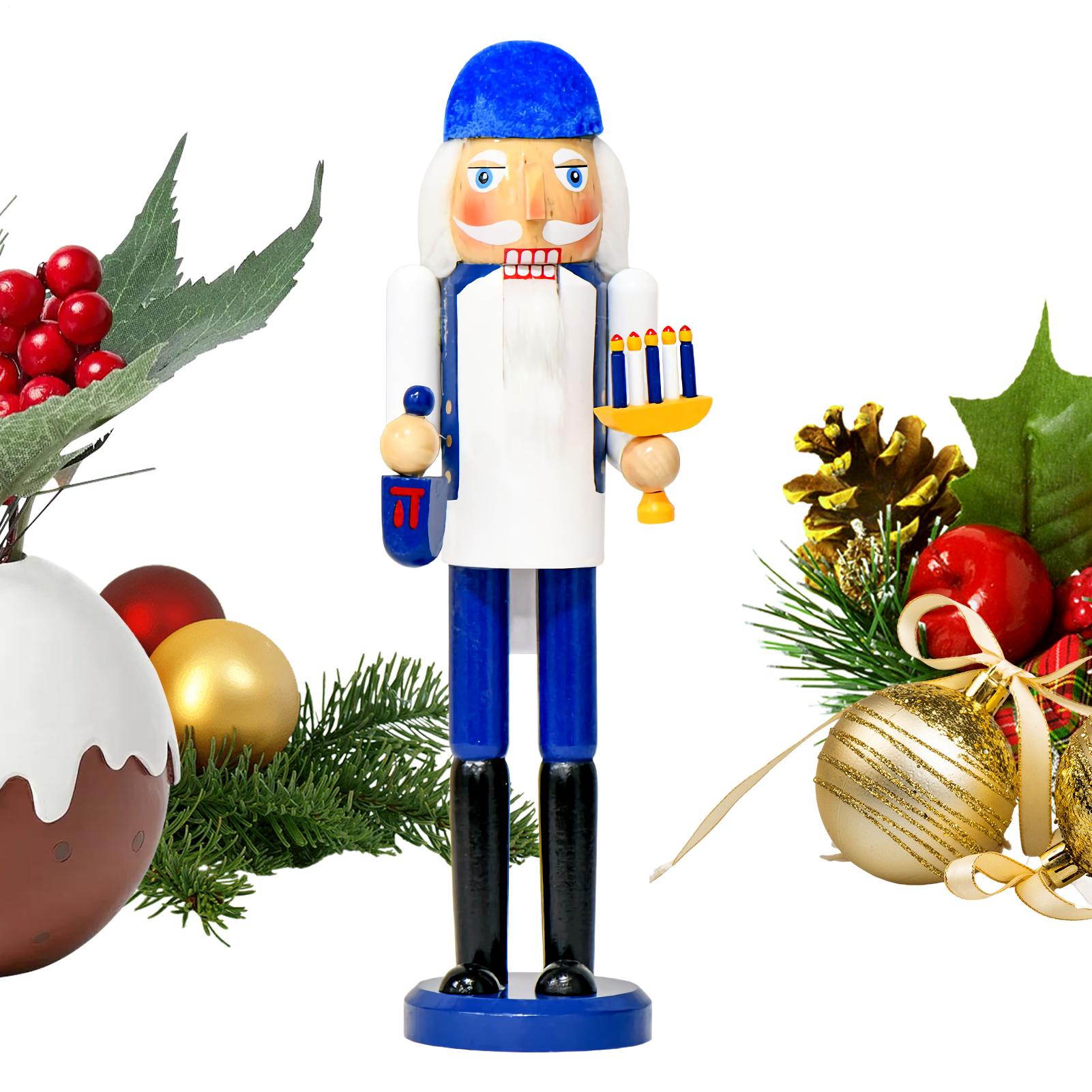 Nutcracker Figurine - くるみ割り人形オーナメント クリスマスくるみ割り人形 14インチ 木製置物装飾 屋内 屋外