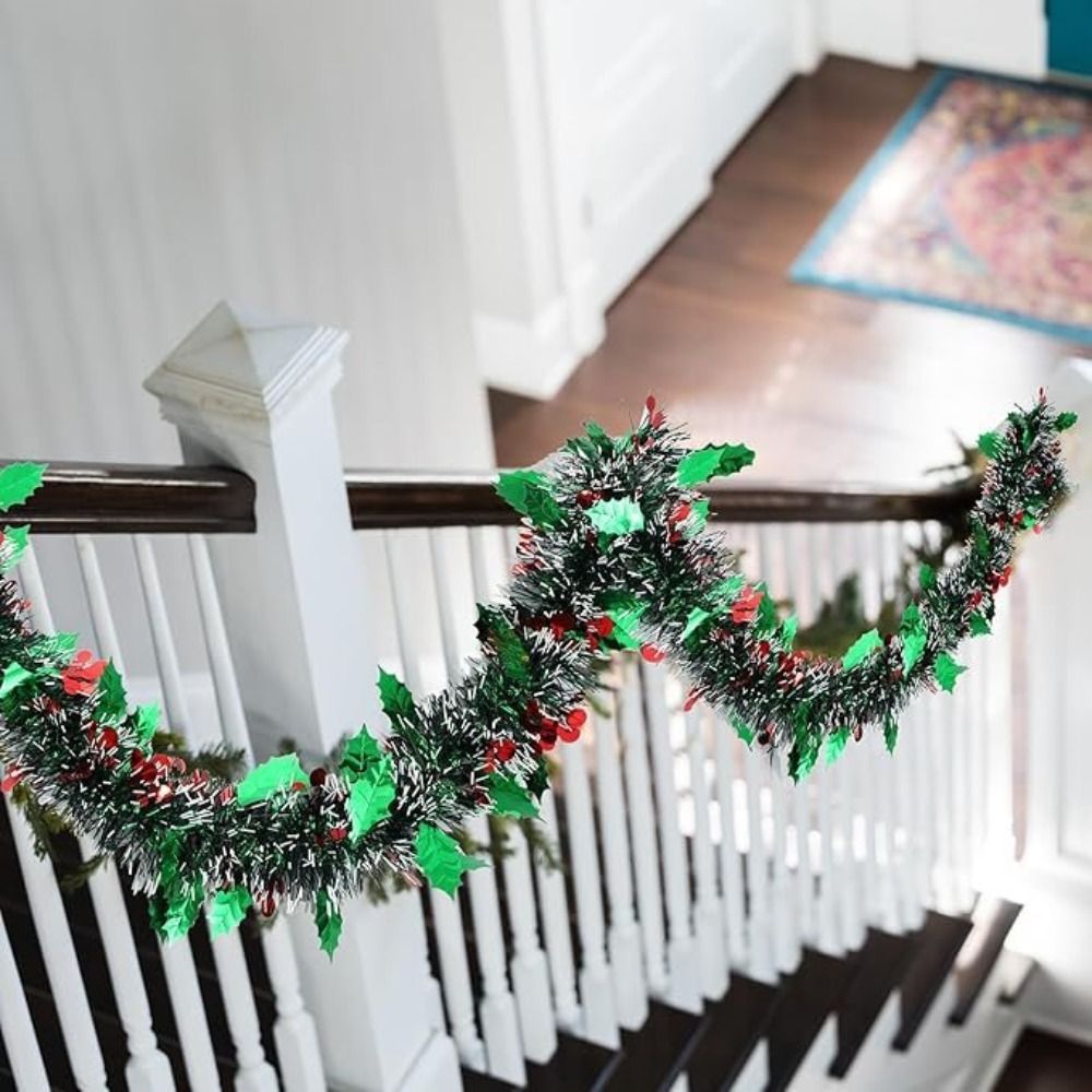 2 個再利用可能な 2 メートルクリスマスガーランド光沢のあ - Tinsel Garland Decoration のレビューと価格