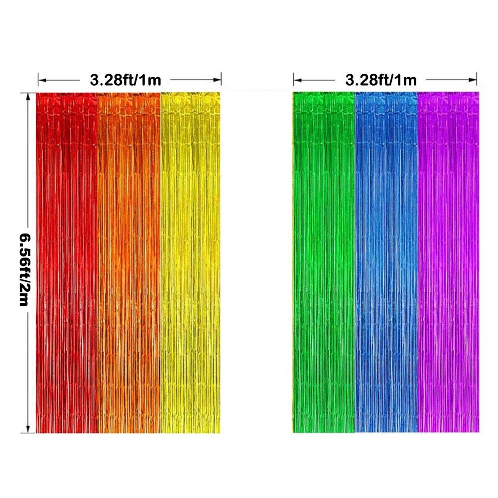 パーティー背景幕フリンジティンセルカーテン大人子供誕生日パー - Tinsel Garland Decoration のレビューと価格