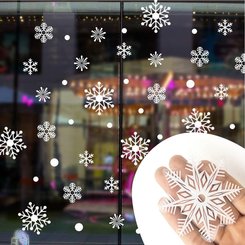 PVCスノーフレークステッカー,静電ガラスのしがみつく,白い - Snowflake Window Decal のレビューと価格