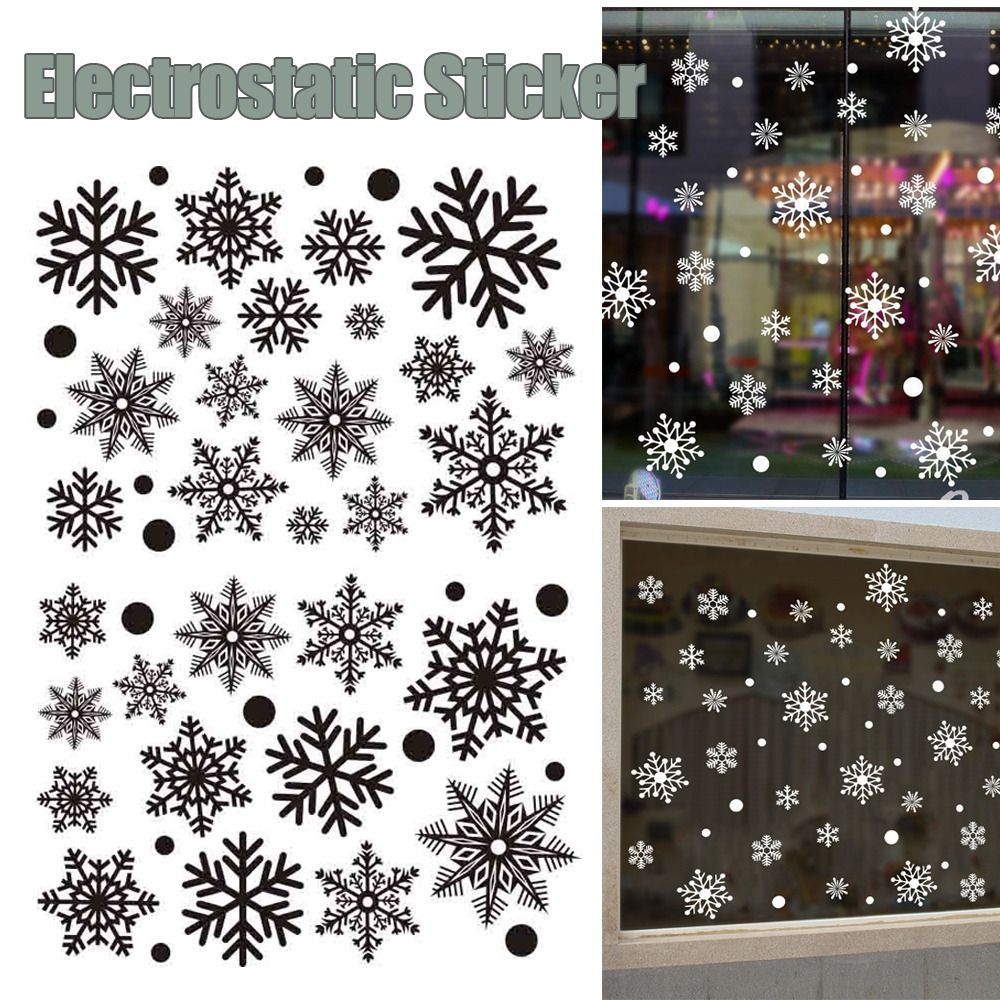 PVCスノーフレークステッカー,静電ガラスのしがみつく,白い - Snowflake Window Decal のレビューと価格