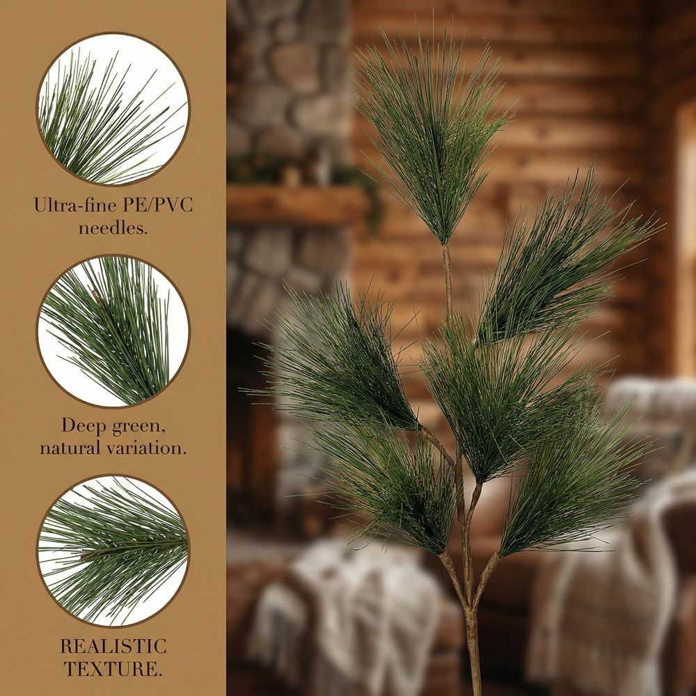 リアルな人工松の枝と松ぼっくり、中国風のフェイク松の植物、プ - Christmas Tree Artificial のレビューと価格