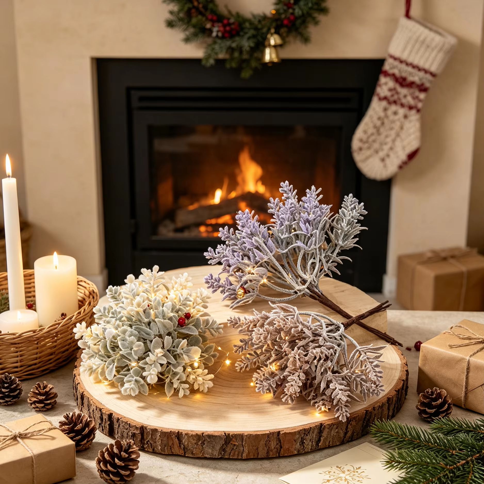 1/5 個人工プラスチック花クリスマス装飾花瓶ホームテーブル - Christmas Wreath Fake のレビューと価格