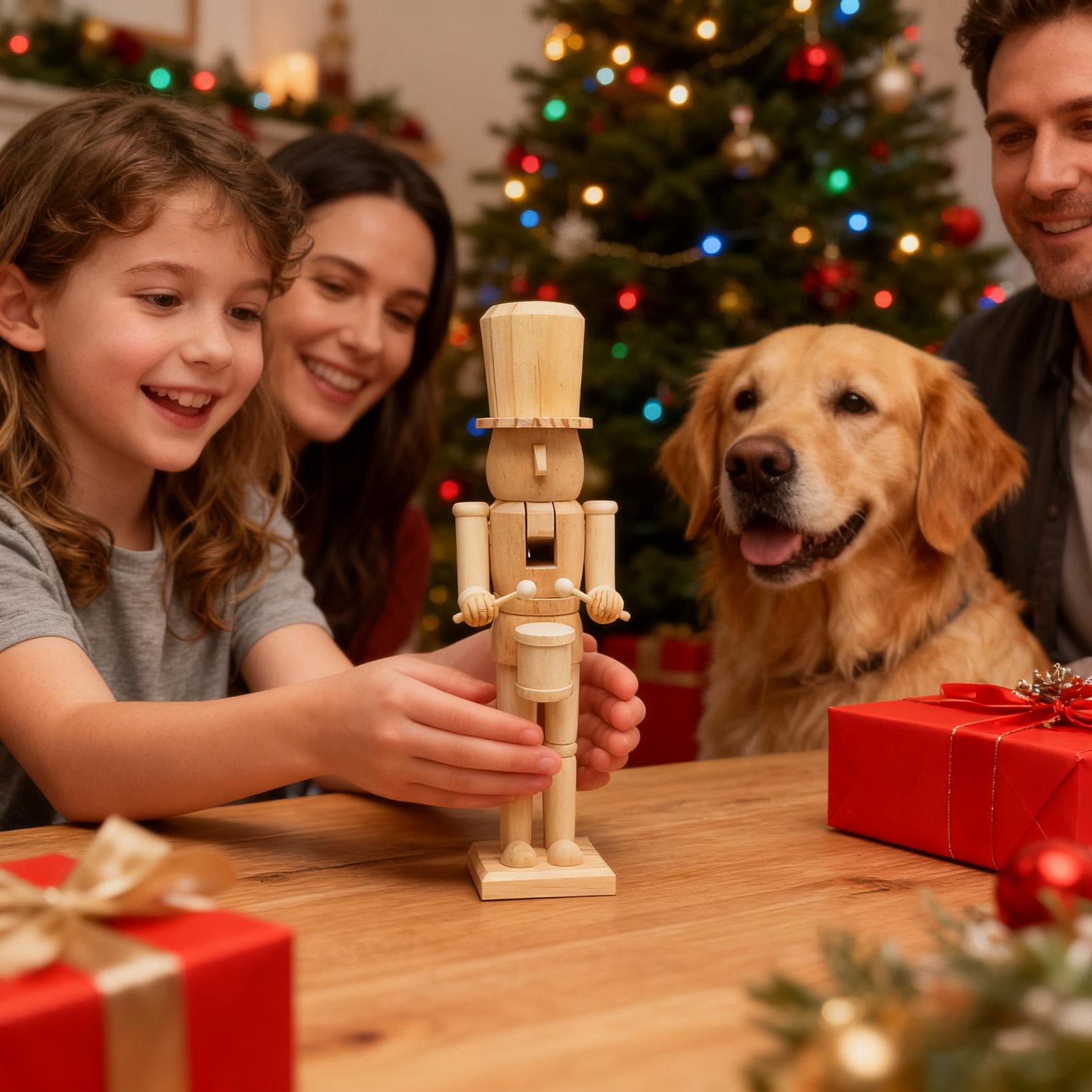 くるみ割り人形 クリスマス装飾 38cm 木製 3D 彫刻置 - Nutcracker Figurine のレビューと価格