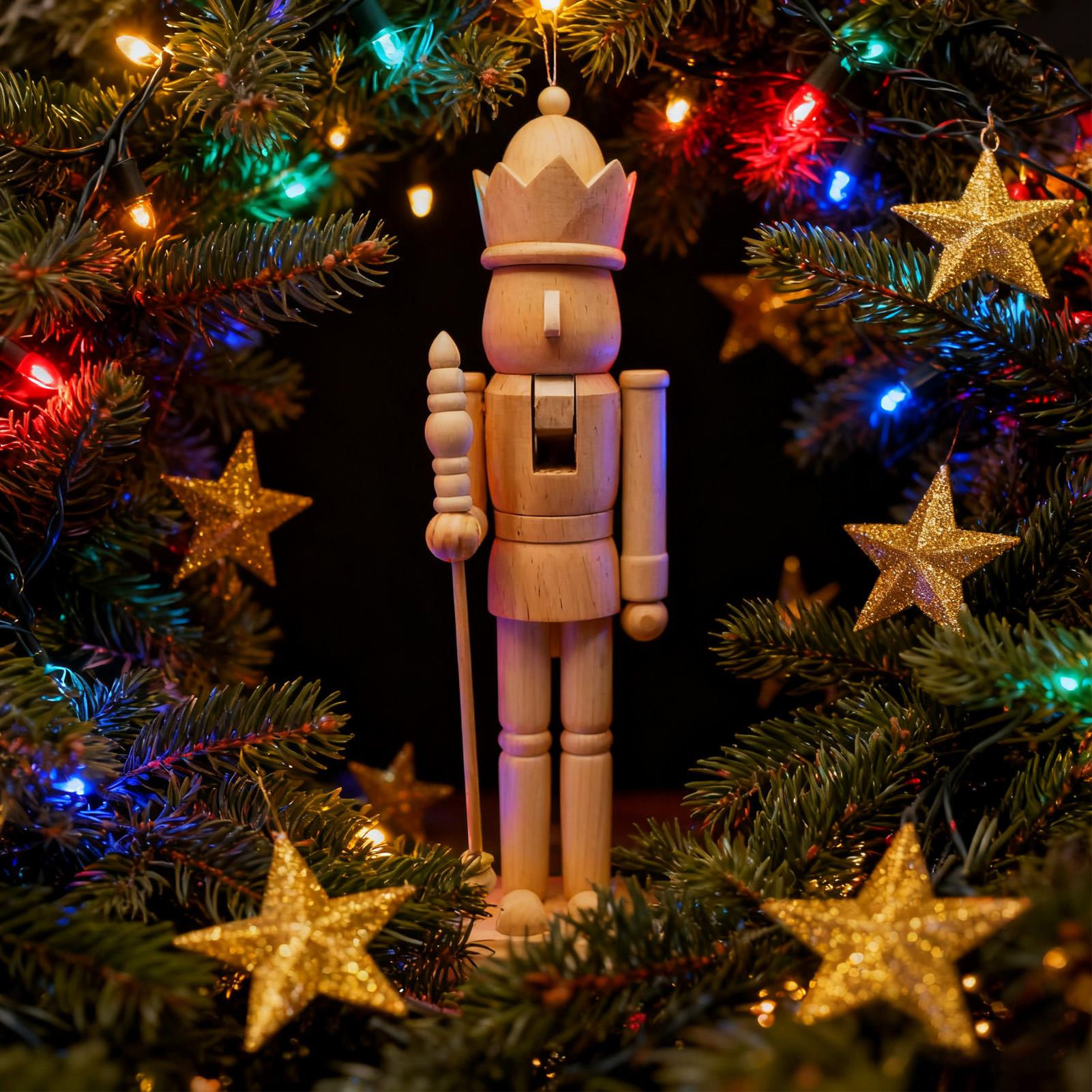 くるみ割り人形 クリスマス装飾 38cm 木製 3D 彫刻置 - Nutcracker Figurine のレビューと価格