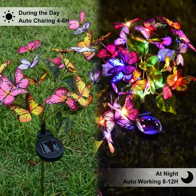 ソーラー LED バタフライガーデンライト防水カラフルな屋外 - Christmas Lights Outdoor のレビューと価格