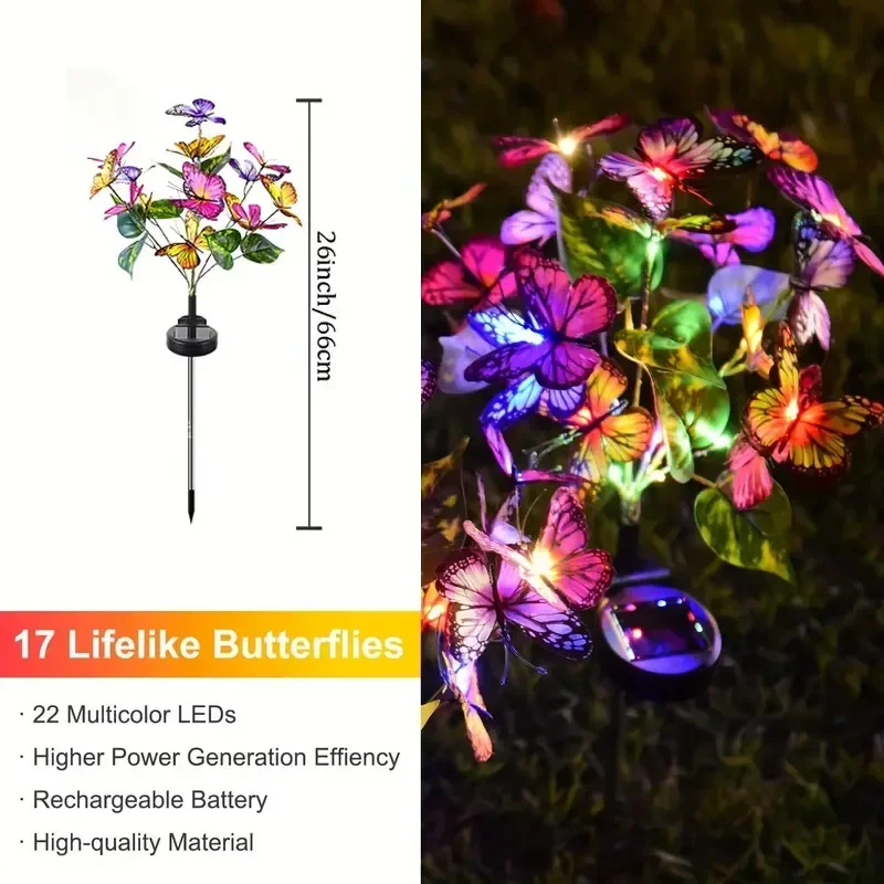 ソーラー LED バタフライガーデンライト防水カラフルな屋外 - Christmas Lights Outdoor のレビューと価格