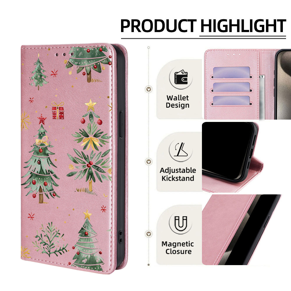 クリスマスツリー柄レザーウォレットケース Samsung G - Christmas Tree Artificial のレビューと価格