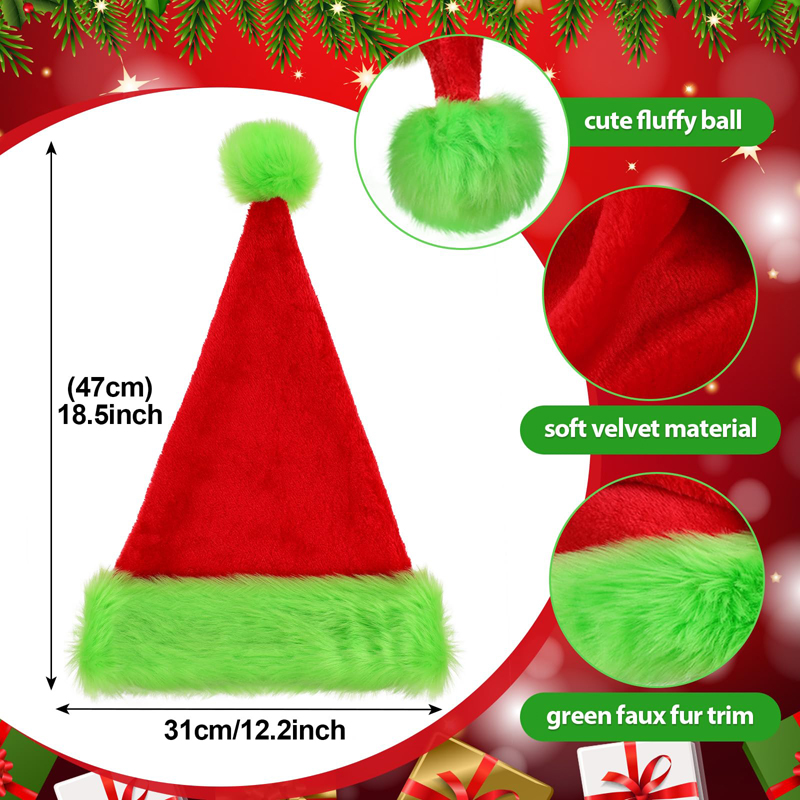 1個入り、サンタクロース帽子 クリスマス帽子 ユニセックス  - Santa Hat Plush のレビューと価格