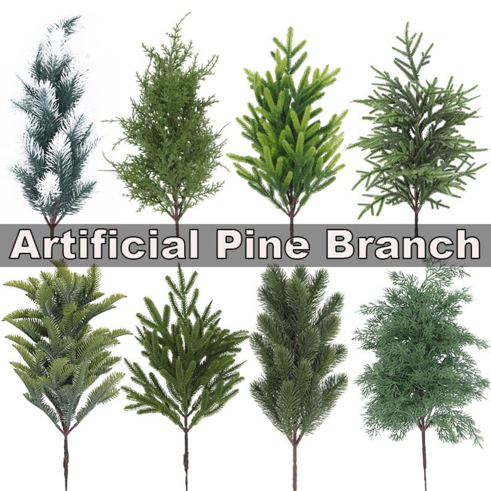 人工松の枝のクリスマスツリー、偽のヒノキの葉、DIYの花輪、 - Christmas Wreath Fake のレビューと価格