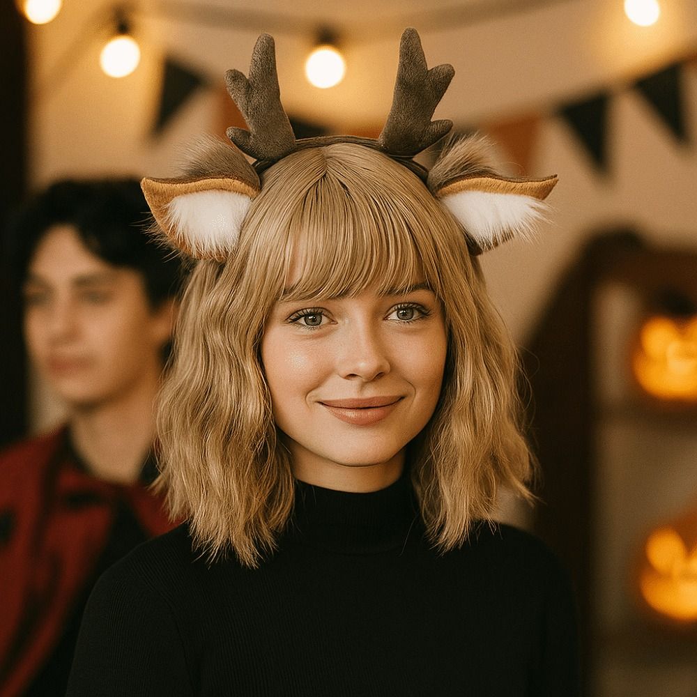 鹿の耳 トナカイの角 ヘッドバンド かわいいパーティー用ヘッ - Reindeer Antlers Headband のレビューと価格