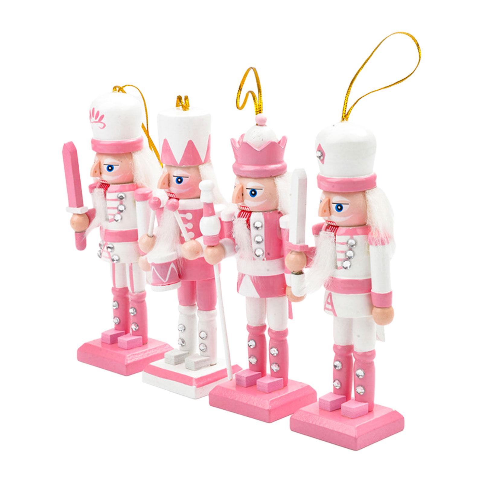 4x 木製くるみ割り人形兵士フィギュア像デスクトップクラフト - Nutcracker Figurine のレビューと価格