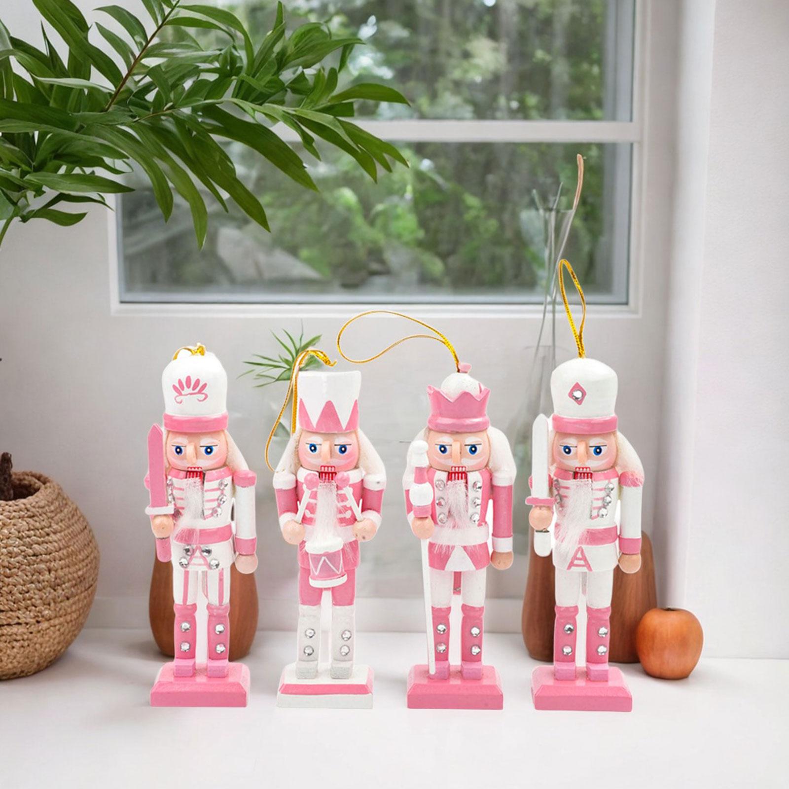 4x 木製くるみ割り人形兵士フィギュア像デスクトップクラフト - Nutcracker Figurine のレビューと価格