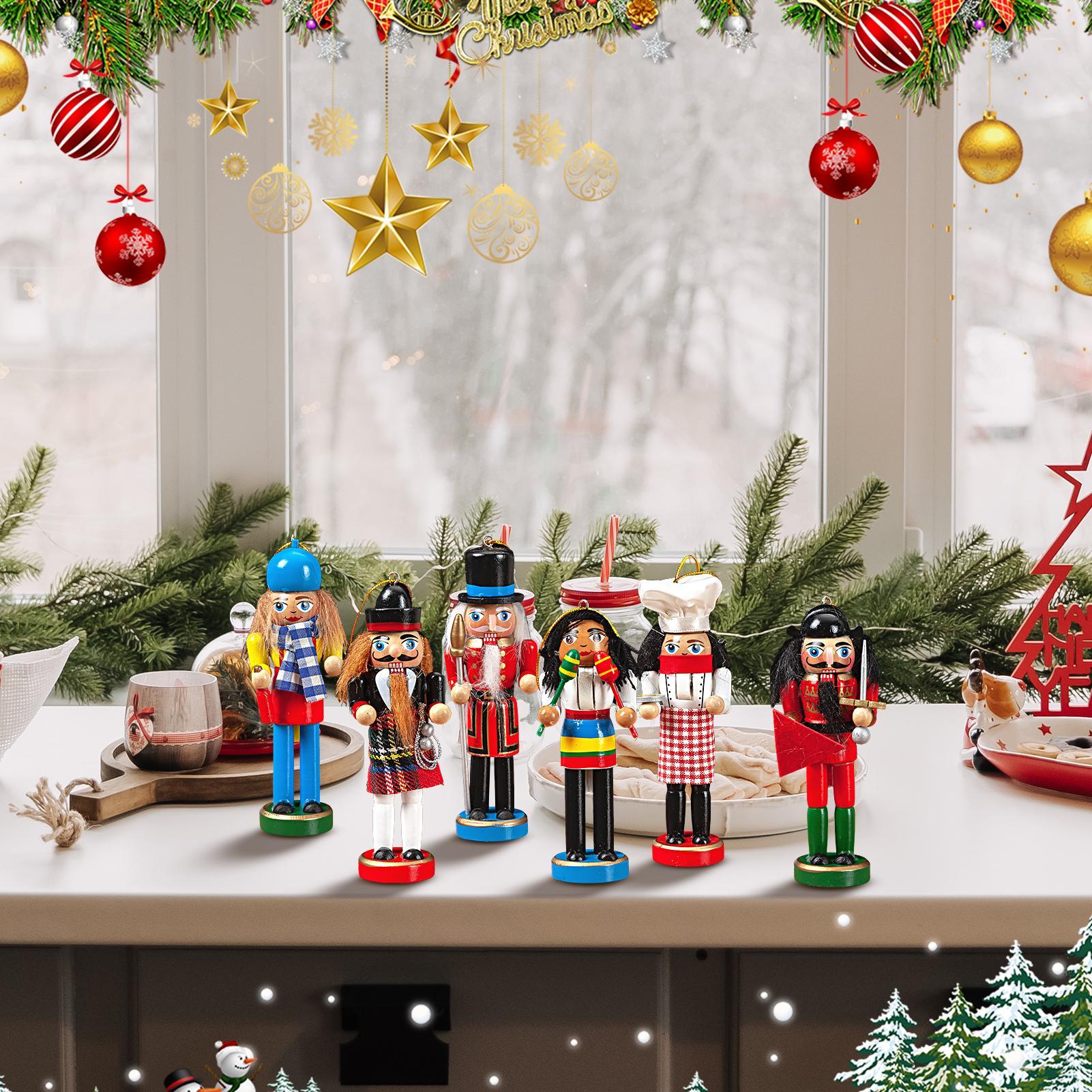 くるみ割り人形クリスマス装飾 6 個クリスマスツリーペンダン - Nutcracker Figurine のレビューと価格