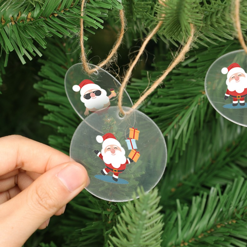 5/100x ブランククリスマスクリアラウンドアクリルボール - Christmas Stocking Hanging のレビューと価格