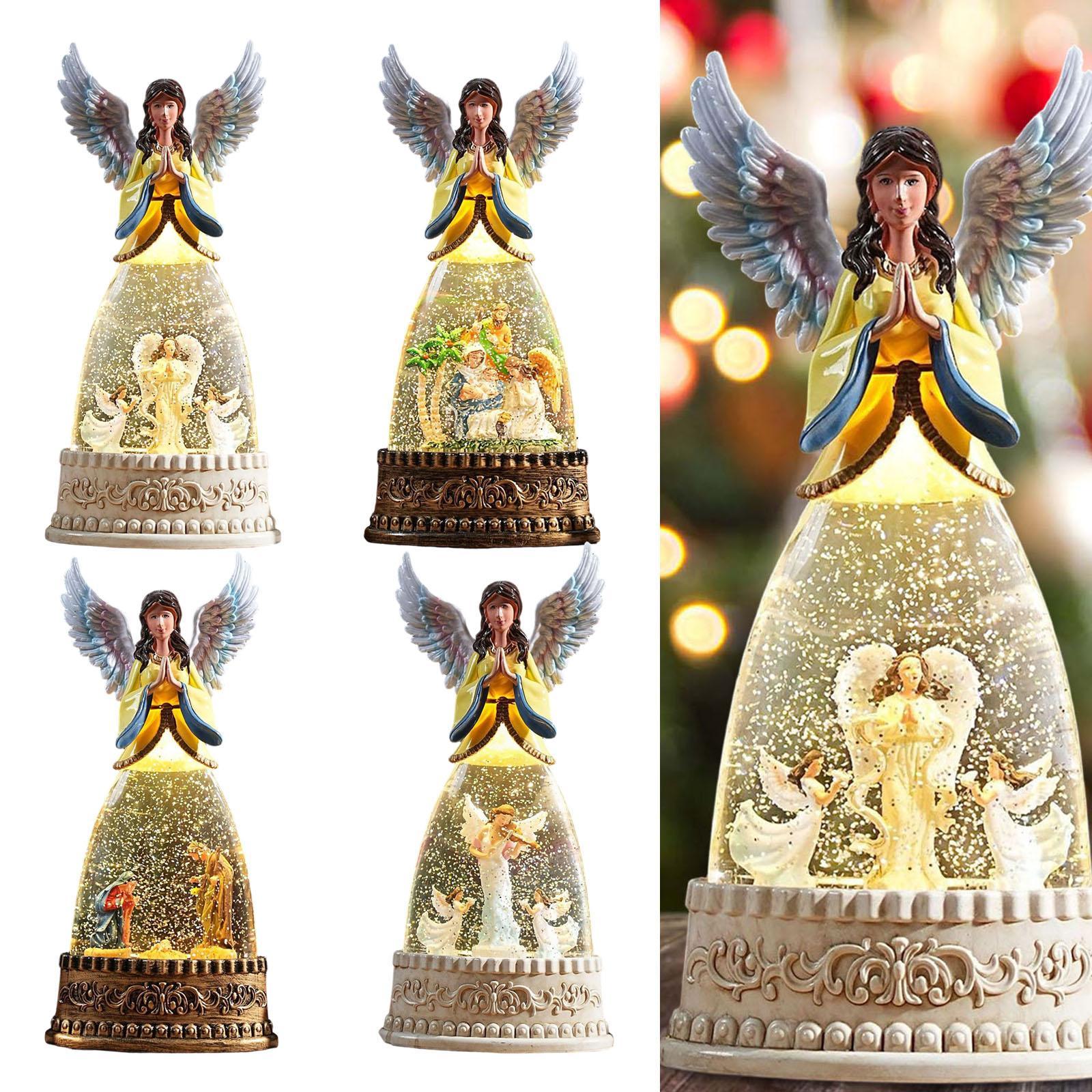 光る天使の置物 スノーグローブ オルゴール クリスマスオーナ - Snow Globe Musical のレビューと価格