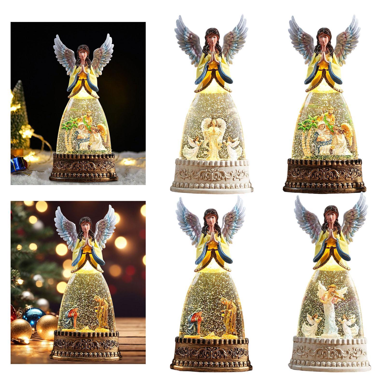 光る天使の置物 スノーグローブ オルゴール クリスマスオーナ - Snow Globe Musical のレビューと価格