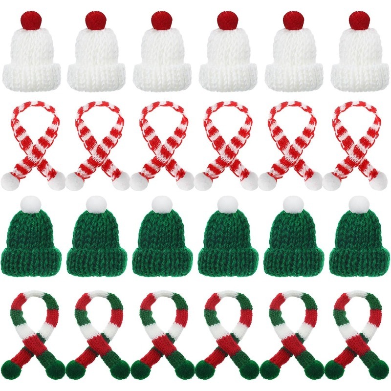 5/10 個クリスマス装飾ミニニット帽子スカーフクリスマスニ - Santa Hat Plush のレビューと価格
