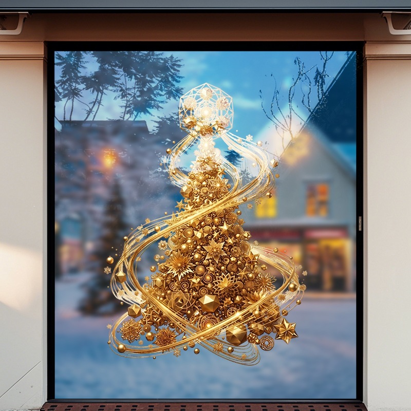 金色のクリスマスツリー窓飾り エレガントなクリスマスステッカ - Snowflake Window Decal のレビューと価格