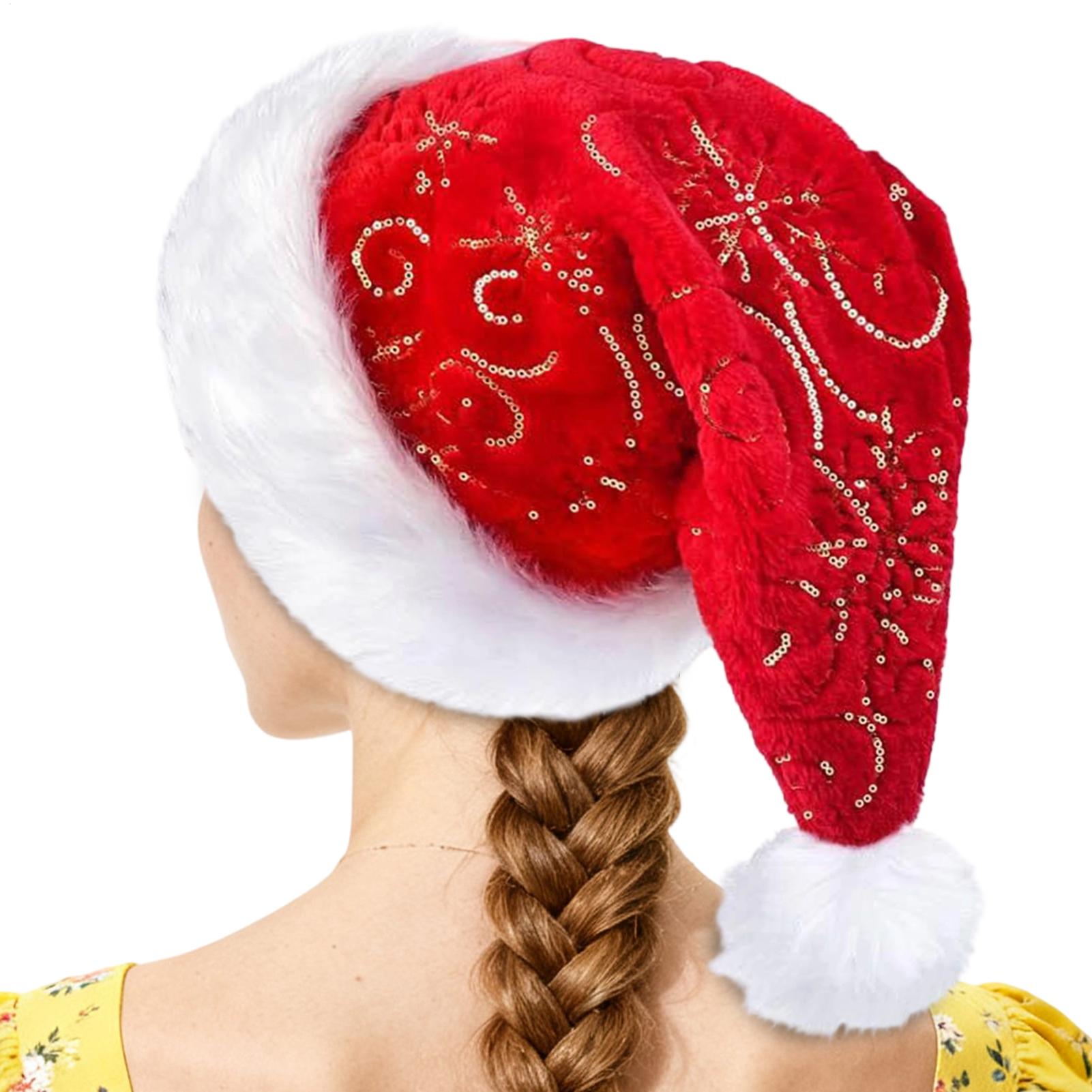 豪華なクリスマス帽子ポータブル冬再利用可能な帽子サンタクロー - Santa Hat Plush のレビューと価格