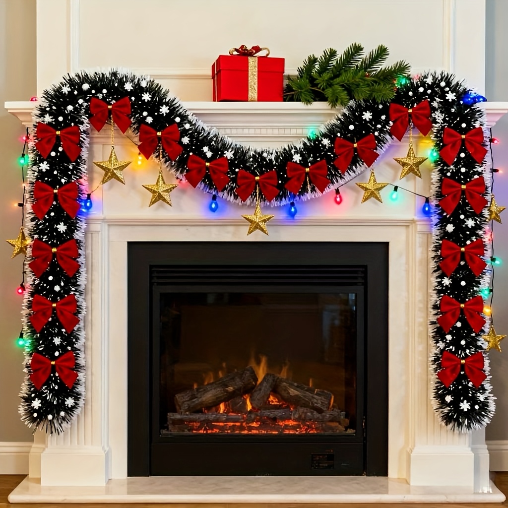 人工クリスマスガーランド クリスマスティンセルガーランド リ - Tinsel Garland Decoration のレビューと価格