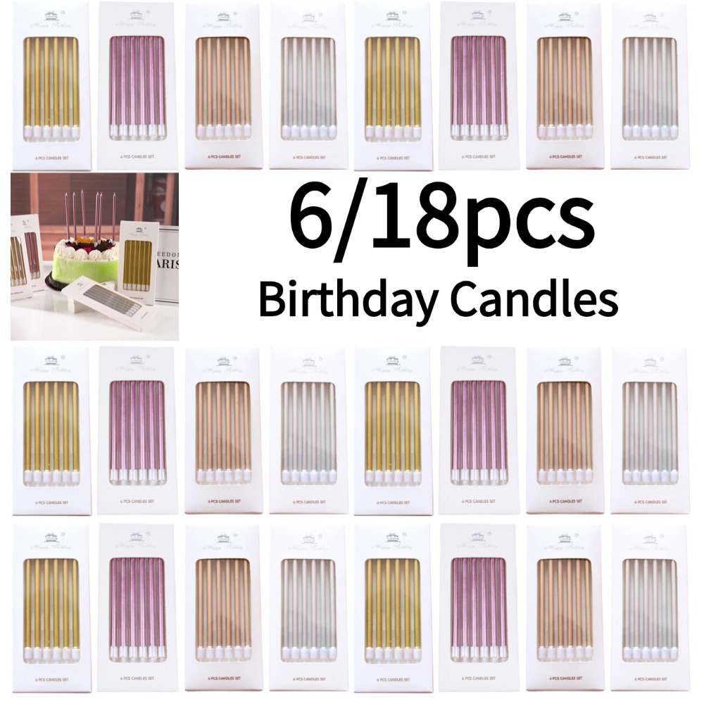 6/18個入り メタル ゴールド シルバー 誕生日キャンドル - Holiday Candle Set のレビューと価格