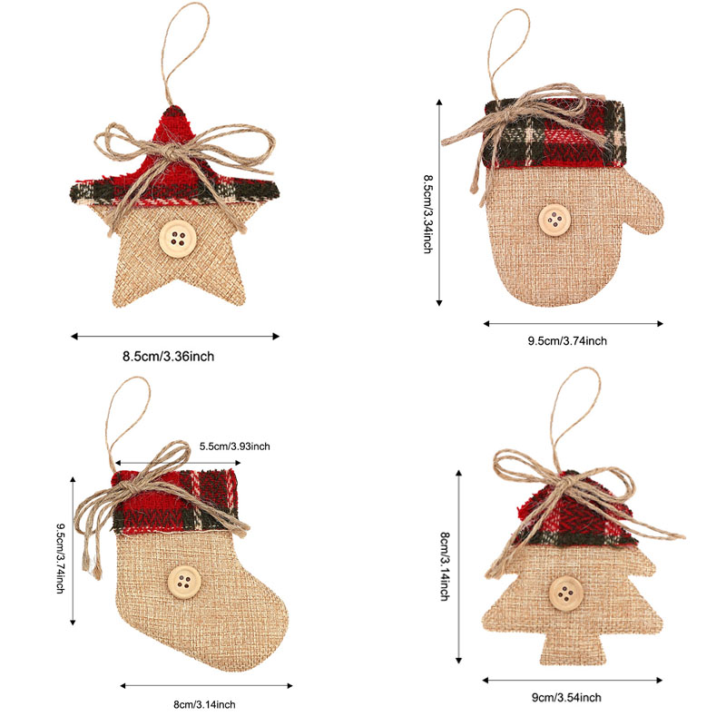 4 個のクリスマスツリーの装飾吊り下げ飾りサンタクロース雪だ - Christmas Stocking Hanging のレビューと価格