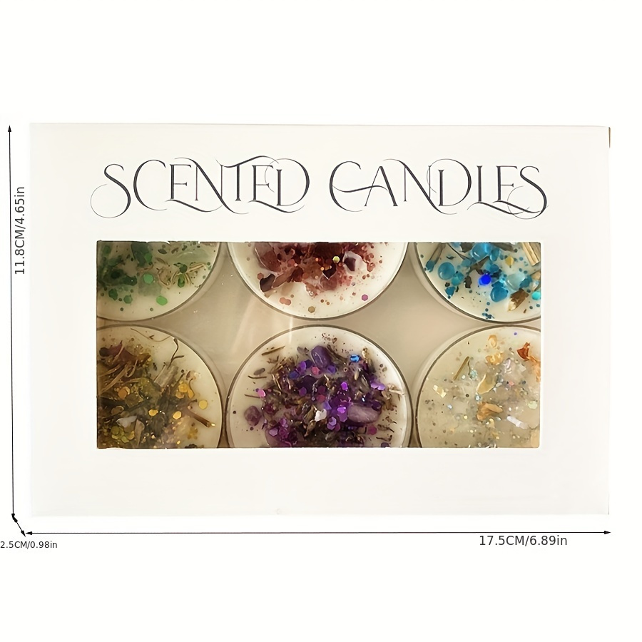 クリスタルストーンの香りのキャンドル6本セット,ドライフラワ - Holiday Candle Set のレビューと価格