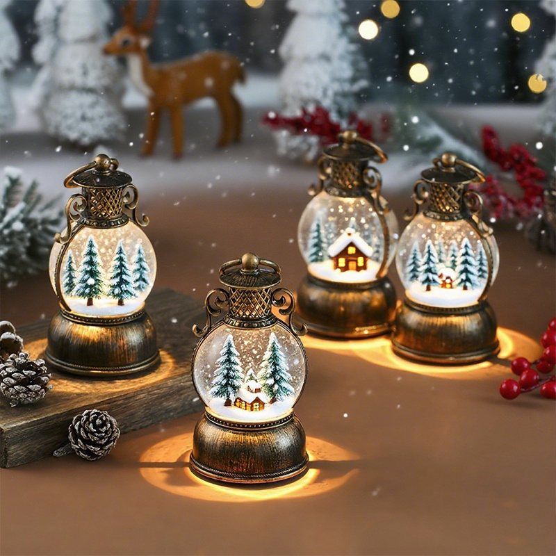 ヴィンテージスタイルUSB電源式ライトアップスノーグローブオ - Snow Globe Musical のレビューと価格