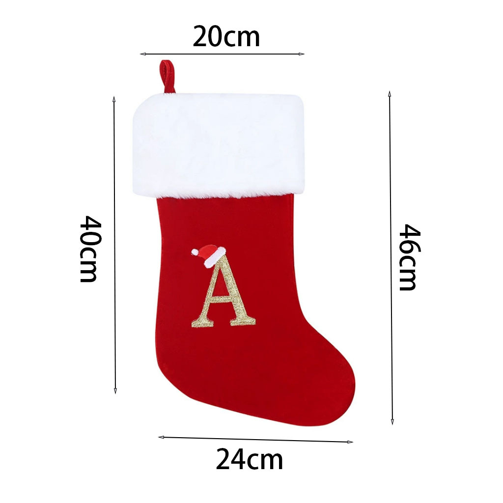 新しいクリエイティブなアルファベット柄クリスマスストッキング - Christmas Stocking Hanging のレビューと価格