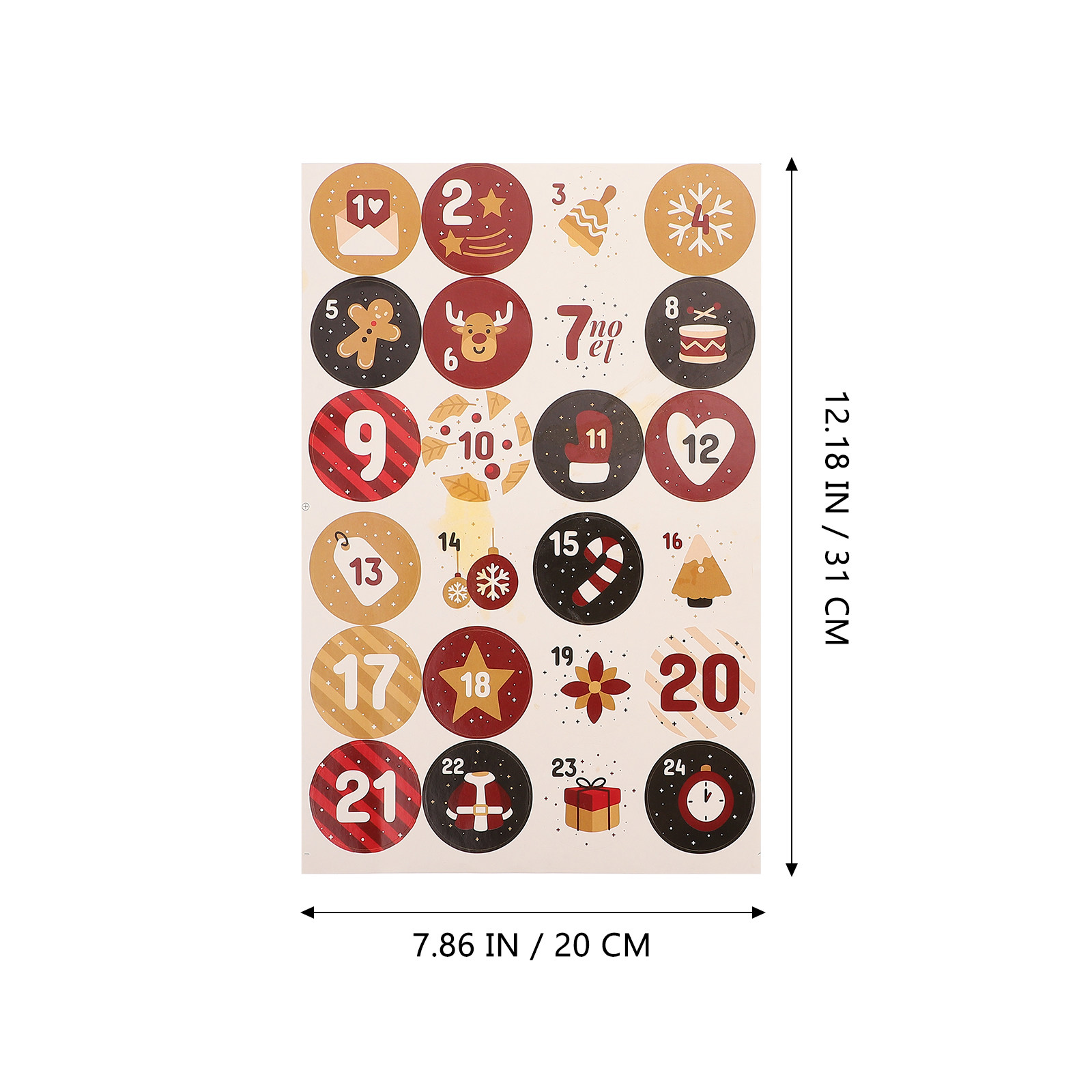 10 枚のクリスマスデコレーションラウンドデカールパーティー - Advent Calendar Gift のレビューと価格