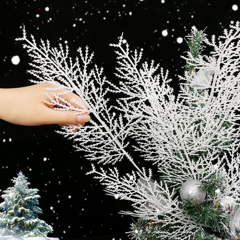 クリスマスホワイト人工松葉枝フェイク松葉枝植物パーティーリー - Christmas Wreath Fake のレビューと価格