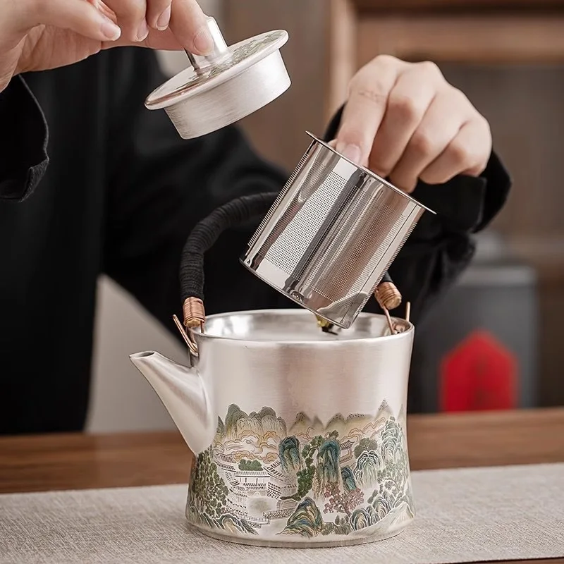 Z30- 劉銀 一壺二杯 磁器銀巻きカンフー茶器セット ティ - Gift Box Wrap Set のレビューと価格