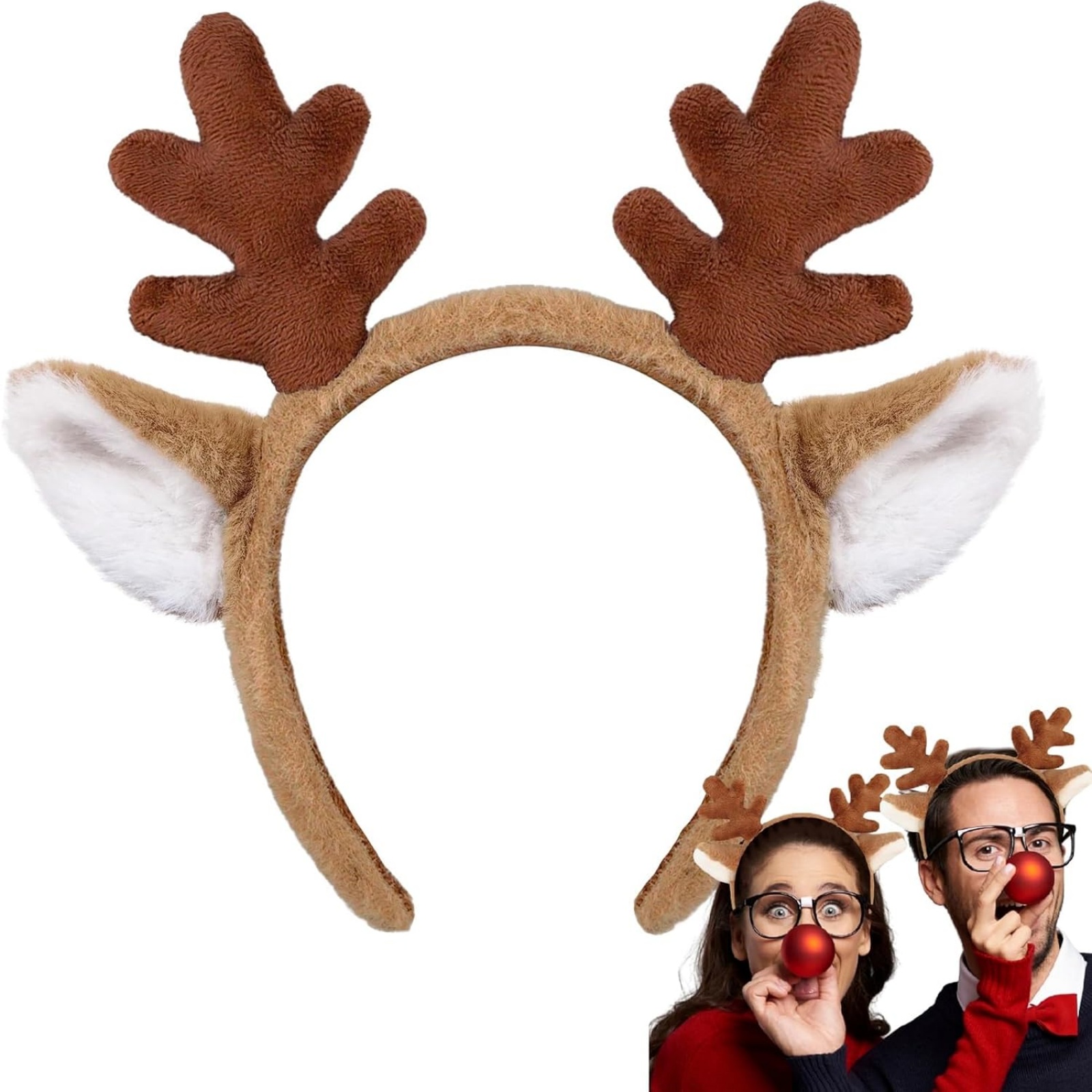 1PC クリスマス トナカイの角 ヘッドバンド - 耳付きの - Reindeer Antlers Headband のレビューと価格