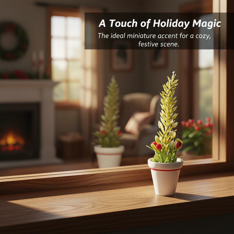ミニクリスマス鉢植えツリーモデル 1/12 ドールハウス人工 - Christmas Tree Artificial のレビューと価格