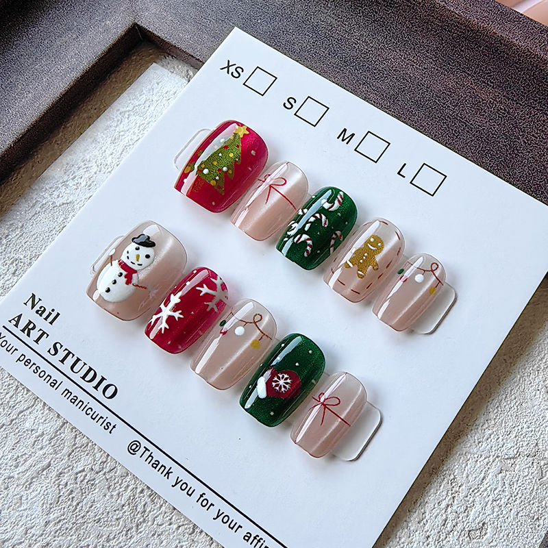 10枚入り クリスマス ハーフハンドメイド つけ爪 スウィー - Christmas Tree Artificial のレビューと価格